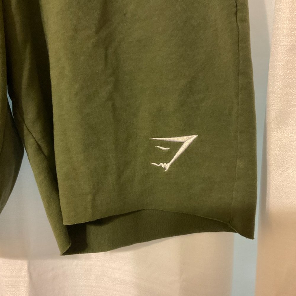 Gymshark Women's Shorts M Olive Green Elastic Tie Waist Pockets - Picture 4 of 8